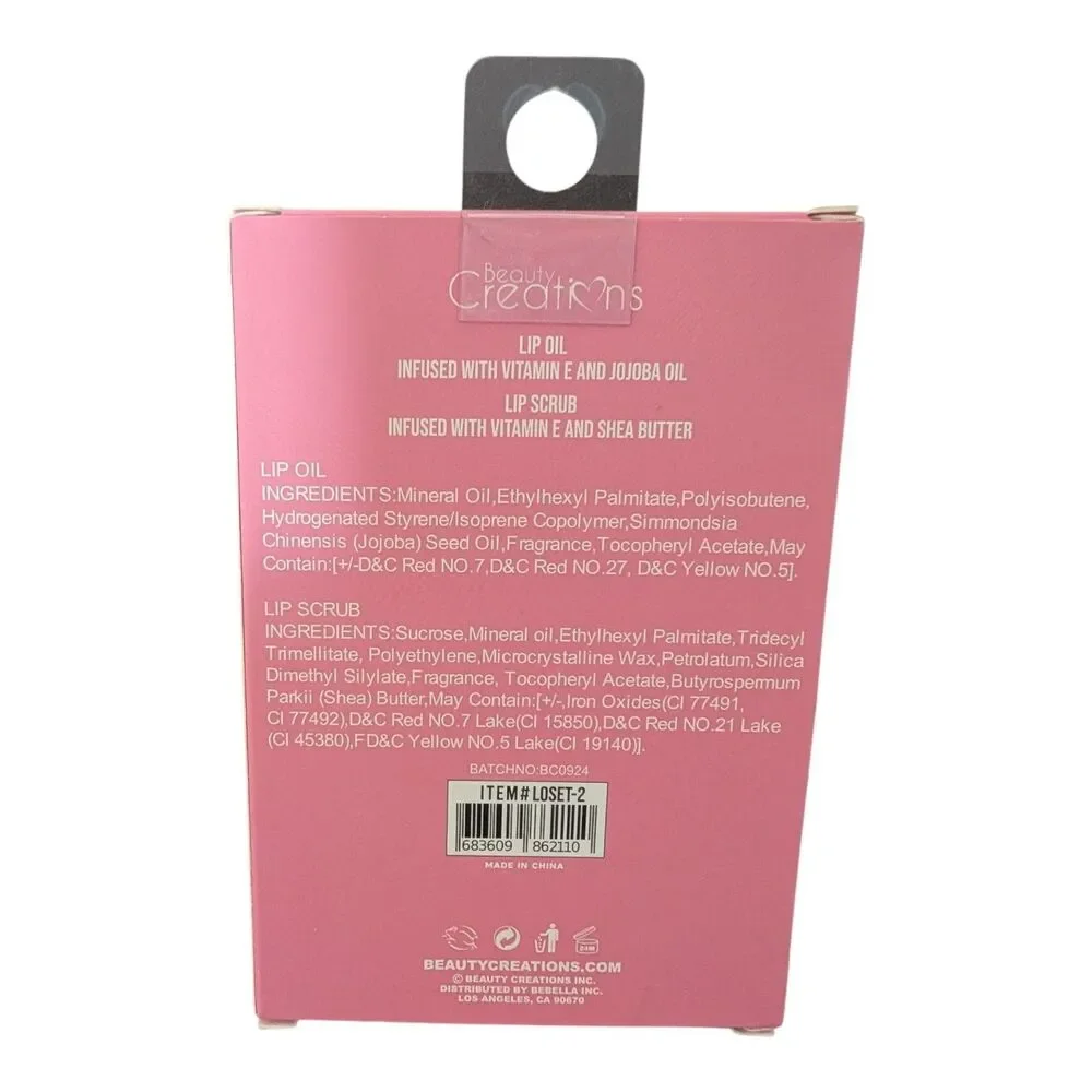Beauty Creations Sweet Watermelon Dose Duo Lip Oil Lip Scrub Lip Gloss Set
